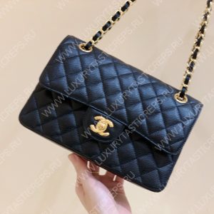 CHANEL Small Classic Handbag Bag Black A01113 - Image 28