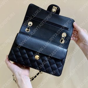 CHANEL Small Classic Handbag Bag Black A01113 - Image 29