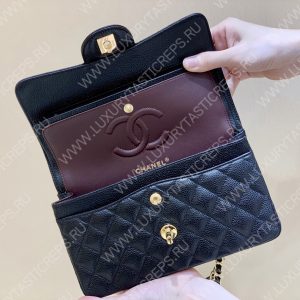 CHANEL Small Classic Handbag Bag Black A01113 - Image 30