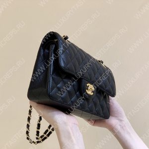 CHANEL Small Classic Handbag Bag Black A01113 - Image 32