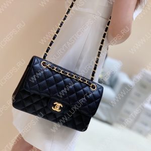 CHANEL Small Classic Handbag Bag Black A01113 - Image 34