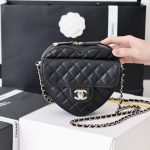 CHANEL CC Heart Clutch 22S Black AS3191