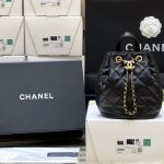 CHANEL Drawstring Bag Black AS3211