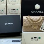 CHANEL Small Classic Handbag Bag Beige A01113