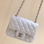 CHANEL Mini Classic Flap Bag White A01115