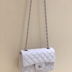 CHANEL Mini Classic Flap Bag White A01116