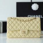 CHANEL Small Classic Handbag Bag Yellow A01113