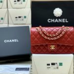 CHANEL Classic Handbag Bag Red A01112