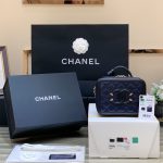 CHANEL Vanity Case Black and blue A93342