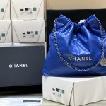 CHANEL 22 HANDBAG Blue AS3261