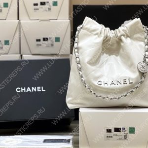 CHANEL 22 HANDBAG White AS3260 - Image 10