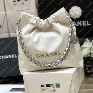 CHANEL 22 HANDBAG White AS3260 - Image 13