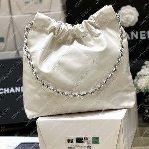 CHANEL 22 HANDBAG White AS3260 - Image 15