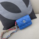 CHANEL Ribbon Belt Bag Blue AP2054