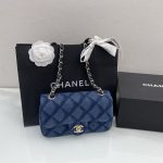 CHANEL CLASSIC HANDBAG BLUE A01112