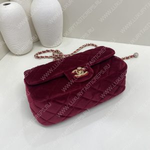 CHANEL CLASSIC HANDBAG MAROON A01112 - Image 3