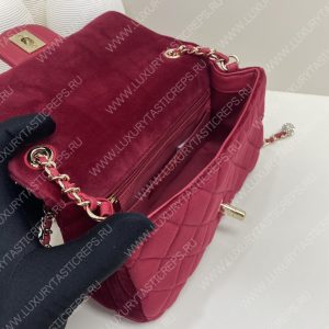CHANEL CLASSIC HANDBAG MAROON A01112 - Image 5