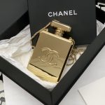 CHANEL EVENING CLUTCH PERFUME BOTTLE BAG METAL GOLD AS3246