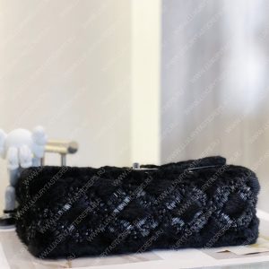 CHANEL CLASSIC PEARL EMBELLISHED HANDBAG BLACK A01112 - Image 6