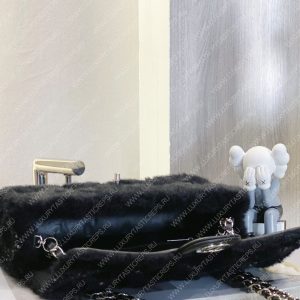 CHANEL CLASSIC PEARL EMBELLISHED HANDBAG BLACK A01112 - Image 7