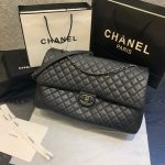 CHANEL LARGE CLASSIC HANDBAG BLACK A58600