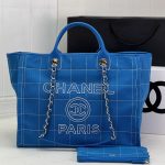 CHANEL MAXI SHOPPING BAG BLUE & WHITE A93786