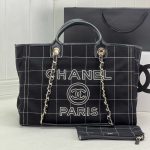 CHANEL MAXI SHOPPING BAG BLACK & WHITE A93786