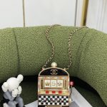 CHANEL SLOT MACHINE MINAUDIERE BAG BLACK GOLD WHITE & RED AS3715