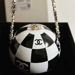 CHANEL SPHERE MINAUDIERE BAG BLACK & WHITE AS3716