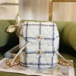 Chanel BACKPACK WOOL TWEETED WHITE & GREY AS3615