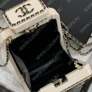 CHANEL EVENING CLUTCH PERFUME BOTTLE BAG METAL BLACK AS3246 - Image 7