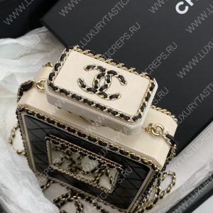 CHANEL EVENING CLUTCH PERFUME BOTTLE BAG METAL BLACK AS3246 - Image 8
