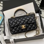 CHANEL MINI FLAP BAG WITH TOP HANDLE BLACK AS2431