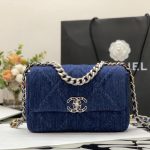 CHANEL 19 HANDBAG DARK BLUE AS1160