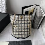 CHANEL HOBO TOTE BAG ECRU, GRAY, BEIGE AND BLACK AS3598