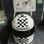 CHANEL HELMET MINAUDIERE WHITE & BLACK AS3774