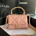 CHANEL MINI FLAP BAG WITH TOP HANDLE BABY PINK AS1786