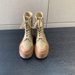 CELINE BULKY LACE-UP BOOT WITH TRIOMPHE CREAM 354657005C