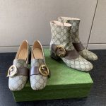 GUCCI BLONDIE ANKLE BOOT BEIGE AND EBONY ‎701706