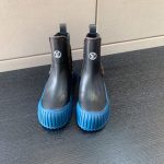 LOUIS VUITTON RUBY FLAT ANKLE BOOTS NOIR AND BLUE 1AB0FS