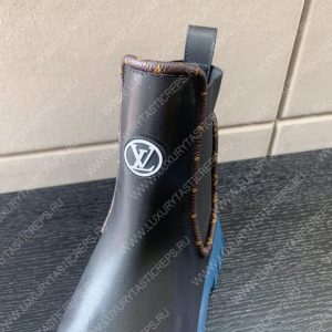 LOUIS VUITTON RUBY FLAT ANKLE BOOTS NOIR AND BLUE 1AB0FS - Image 7