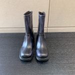 MIU MIU LEATHER BOOTIES BLACK 5U795D