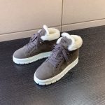 PRADA SUEDE LACE-UP BOOTIES GREY 1T492M