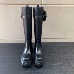 PRADA MONOLITH NYLON ZIP POCKET HIGH BOOTS BLACK 1W906M