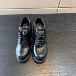 PRADA HEELED LACE UPS BOOTS BLACK 1E976M