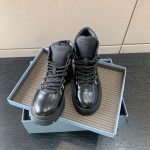 PRADA BRIXXEN LEATHER AND NYLON BOOTIES BLACK 1T709M