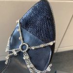 YVES SAINT LAURENT SANDALS LEATHER BLACK AND NIKLE PALLADIO 702695