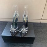 YVES SAINT LAURENT SANDALS LEATHER BLACK AND NIKLE PALLADIO 702695