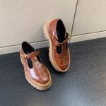 CELINE BULKY TRIOMPHE PERFORATED LOAFERS BROWN 348613656C