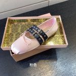 MIU MIU NAPPA LEATHER BALLERINAS PINK 5F466A